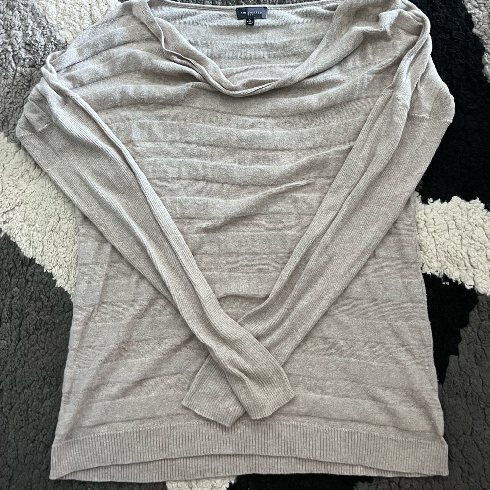 Tan slight cowl neck sweater